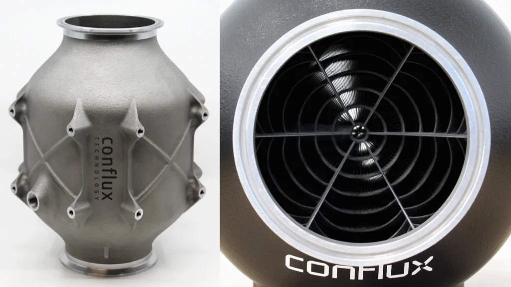 Aluminiowy filtr gazu argonowego wydrukowany w technologii PBF-LB przez Conflux Technology